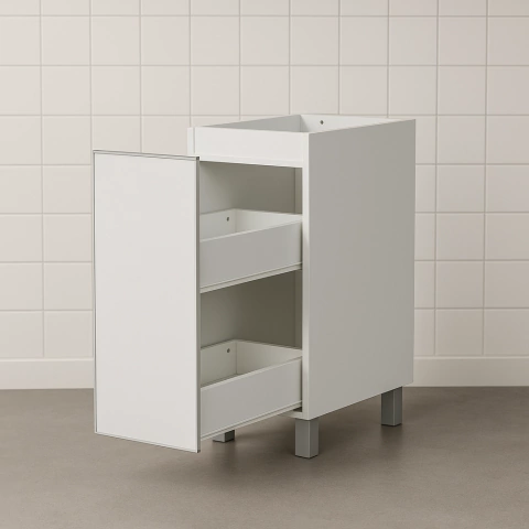 BAJO MESADA 1 CAJON ESPECIERO 30 CM POTENZA BLANCO ALUMINIO - comprar online