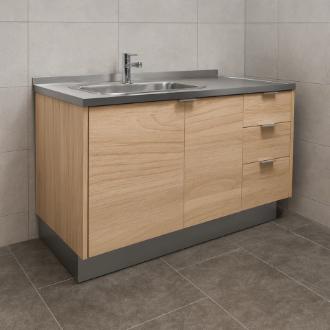 BAJO MESADA 2 PUERTAS 3 CAJONES 140 Cm TABLES - comprar online