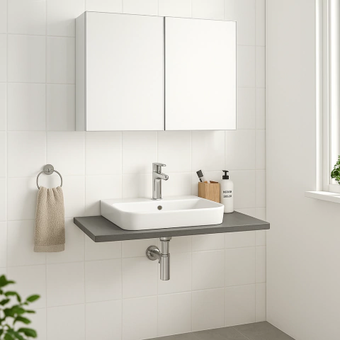 ALACENA 2 PUERTAS 100 Cm POTEZA BLANCO ALUMINO - comprar online