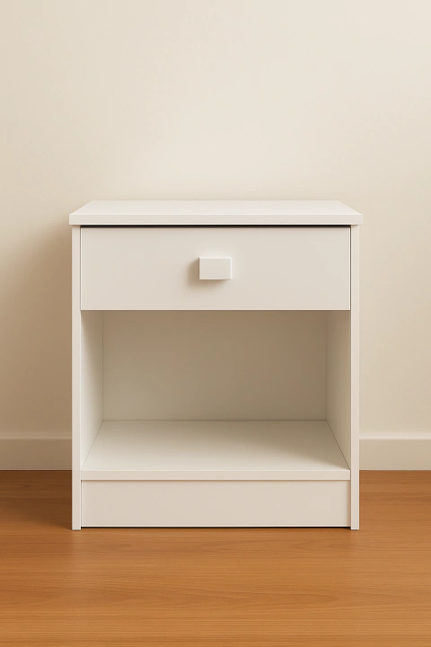 MESA DE LUZ 1 CAJON BLANCO - comprar online