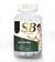 Frasco de cápsulas "AMAZON SB Seca Barriga" contendo 60 cápsulas de 500mg, com imagem de mulher usando fita métrica.