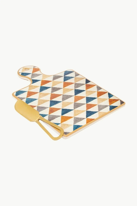 Conjunto Tábua e Faca Dourada 2 peças