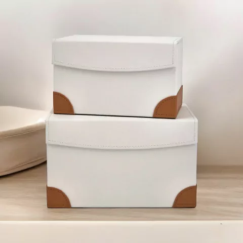 Kit 2 Caixas em MDF com revestimento em PU Magnético