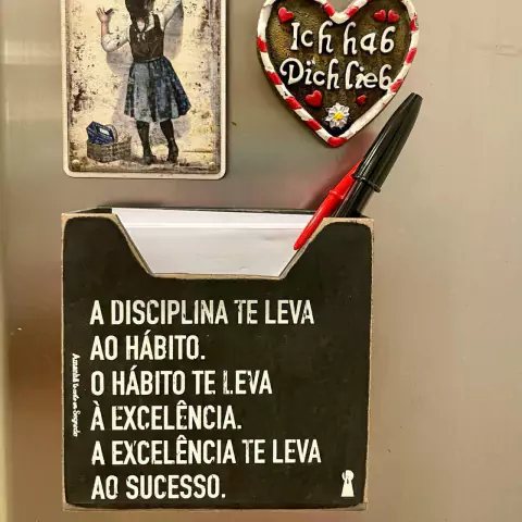 Porta Recado de Geladeira Disciplina e Sucesso