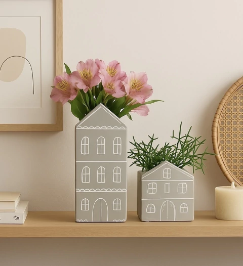 Cachepot Amsterdam Cinza 24.5cm - comprar online