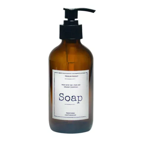 Porta Sabonete de Vidro Âmbar Pump 250ml Soap