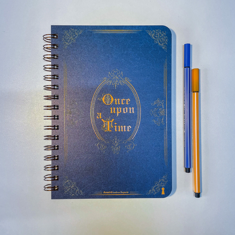 Caderneta Capa Madeira ONCE UPON 80 Folhas