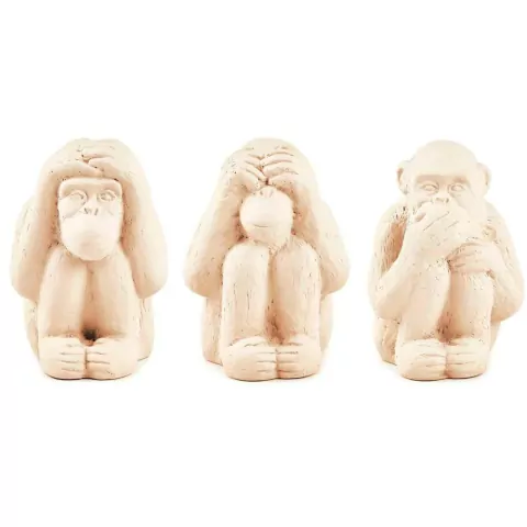 Trio de Macacos em Cimento