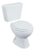 Inodoro Corto Loza + Mochila Loza + Asiento Tapa Pvc