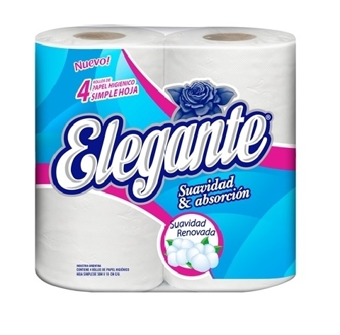 Papel Higienico Elegante Hoja Simple 30 MTS