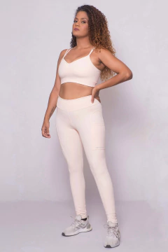 Legging Manu rosa suave com bolso - loja online