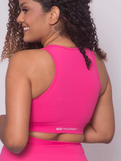 Top Manu pink com detalhe branco - comprar online