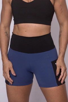 Short Carol Azul Marinho com detalhe Preto
