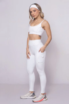 Legging Manu branca com bolso - comprar online