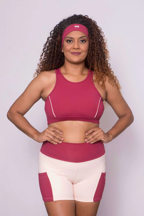 Top Manu Cereja com Rosa suave