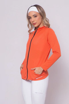 Casaco manga longa laranja com bolso - Be Yourself