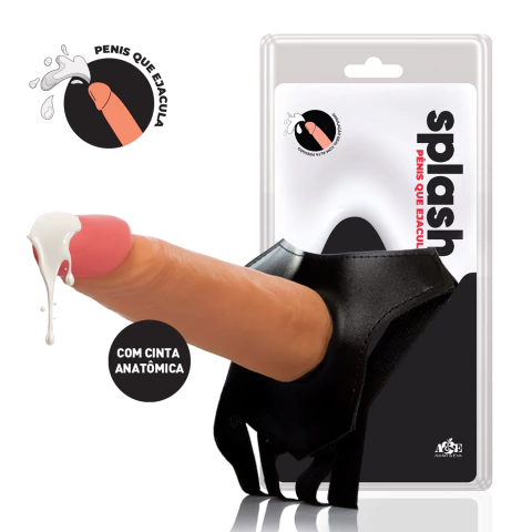 Cinta Peniana Bege que Ejacula - 16 x 4cm