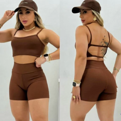 Conjunto fitness - top e short academia