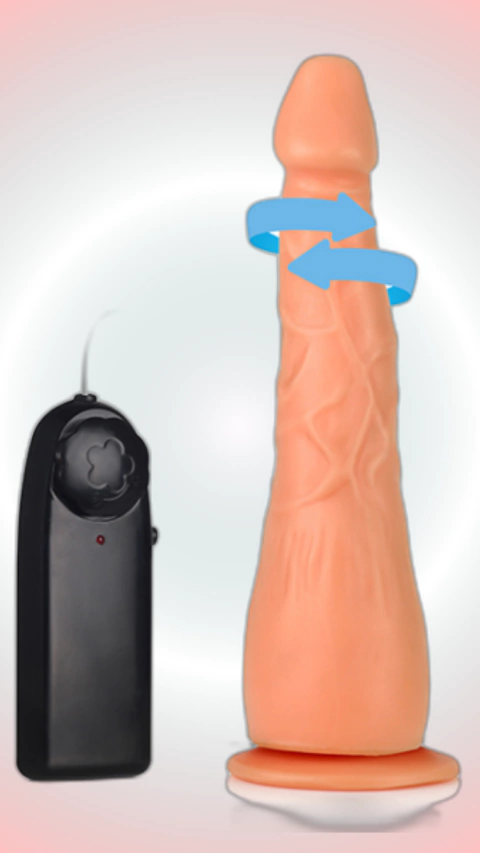 Pênis com ventosa 20 x 4cm - Rotativo com Função Reverse