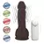 Imagem do Pênis Heart Realista com Vibrador e Ventosa - 19,5 x 4,5cm - Natural / Marrom
