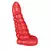 Dildo Fantasia Monstruoso em Formato de Pênis - Pênis Snake com Escroto Vermelho Cintilante – 16x5 cm - Distribuidora Afeto
