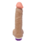 Pênis com Escroto e Vibrador 10 Velocidades Recarregável Zeus 20,5 x 4,5cm Bege - Grande e Grosso