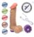 Pênis com Escroto e Vibrador 10 Velocidades Recarregável Zeus 20,5 x 4,5cm Bege - Grande e Grosso - Distribuidora Afeto