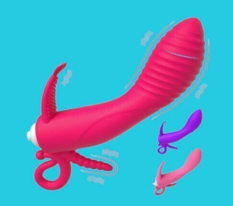 Vibrador Triplo Ponto G Formato Coelho Com Estimulador Anal e Clitóris - comprar online