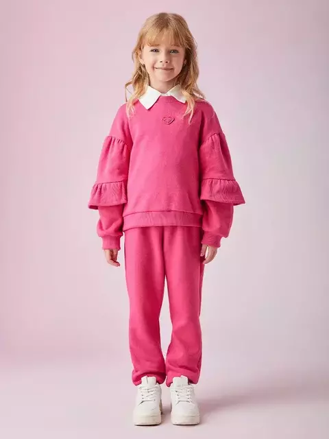 Conjunto Infantil de Moletom com Babados