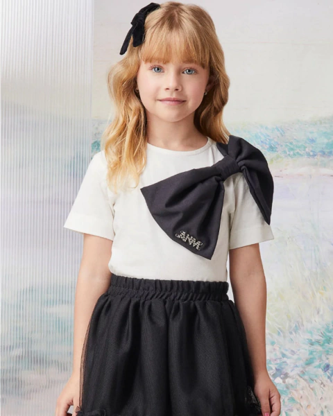 Blusa Infantil Fashion com Laço Animê