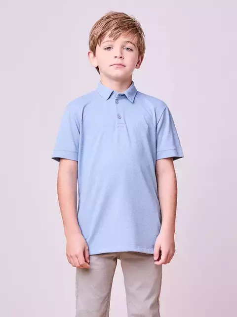 Camisa Polo Manga Curta Azul