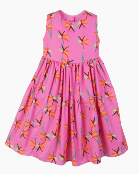 Vestido Estampa Estrelícias ao vento