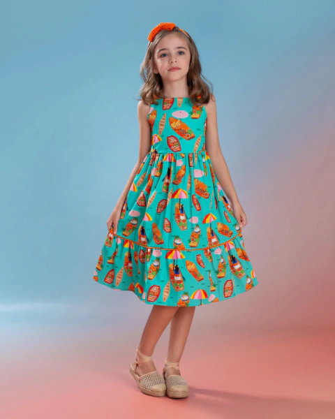 VESTIDO ESTAMPA MERCADO FLUTUANTE