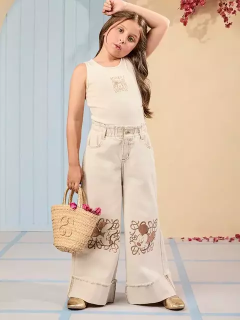 Calça de Sarja da Disney com Rococó