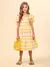 Vestido Xadrez Amarelo com Renda - comprar online