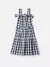 Vestido Xadrez Azul com Laços na internet