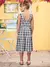 Vestido Xadrez Azul com Laços - comprar online