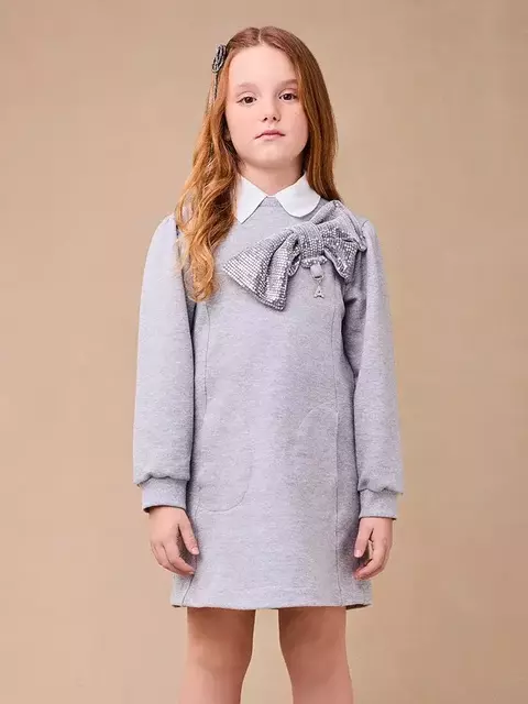 Vestido de Moletom com Laço de Paetê