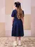 Vestido Marinho com Cinto Estampado - comprar online