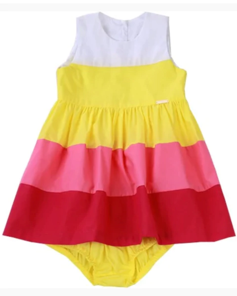 VESTIDO BEBÊ COM TECIDOS COLORIDOS