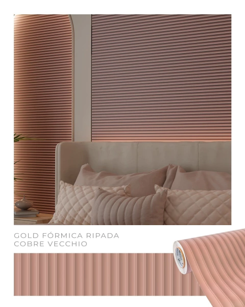 VINIL ADESIVO GOLD FORMICA COBRE VECCHIO 1.22M LARGURA