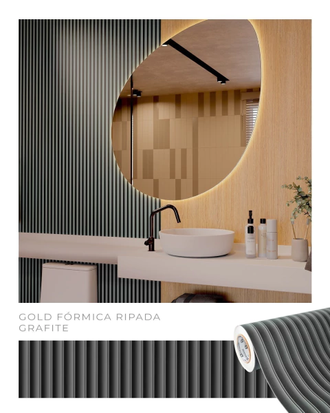 VINIL ADESIVO GOLD FORMICA GRAFITE 1.22M LARGURA
