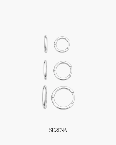 Brinco Trio Argola Click Redonda Lisa Basic