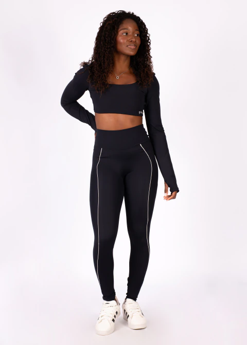 Conjunto Legging Contrast Sleeve Preto