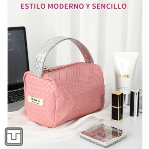 Neceser Portacosmetico con manija rosa - comprar online