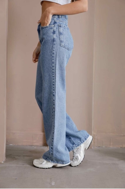 PANTALON JEAN WIDE LEG RIGIDO TALLE 38-46