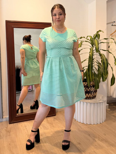 VESTIDO MICROTUL ELASTIZADO