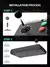 Processo de instalação do controle arcade para console de videogame retrô, com dois passos ilustrados.