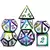 Conjunto de dados de metal 7pcs - Coloridos | RPG/D&D, Pathfinder