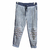 Babucha gamuzada paillette azul XL